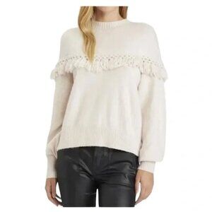 Women's S Sanctuary Tassel At Hand Fringe Knit Sweater Oatmeal Fringe Soft Knit